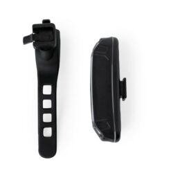 Lampka rowerowa COB z nadrukiem Twojego logo, materiał: plastik, kolor: czarny