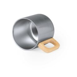 Kubek 400 ml ze stali nierdzewnej z recyklingu z nadrukiem Twojego logo, materiał: drewno, stal nierdzewna, stal, kolor: srebrny