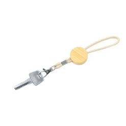 Brelok do kluczy, bambusowe elementy z nadrukiem Twojego logo, materiał: bambus, bawełna, kolor: drewno