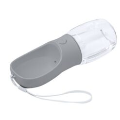 Butelka podróżna dla psa 350 ml, miska na wodę z nadrukiem Twojego logo, materiał: plastik, pet, kolor: szary
