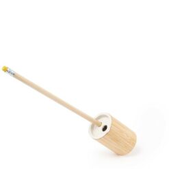 Bambusowa temperówka z nadrukiem Twojego logo, materiał: plastik, bambus, słoma pszeniczna, kolor: drewno