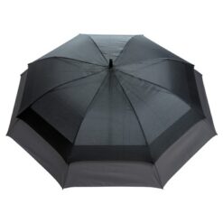 Rozszerzalny parasol 23"/27" Swiss Peak AWARE™ z nadrukiem Twojego logo, materiał: włókno szklane, rpet, kolor: czarny