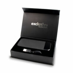 Bezprzewodowy power bank 10000 mAh Exclusive Collection, ładowarka bezprzewodowa 5W-15W | Cory z nadrukiem Twojego logo, materiał: plastik, guma, kolor: czarny