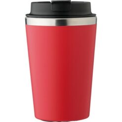 Kubek podróżny 350 ml z nadrukiem Twojego logo, materiał: pp, eva, stal nierdzewna, silikon, stal, kolor: czerwony