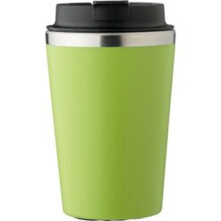 Kubek podróżny 350 ml z nadrukiem Twojego logo, materiał: pp, eva, stal nierdzewna, silikon, stal, kolor: limonkowy