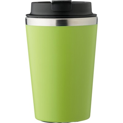 Kubek podróżny 350 ml z nadrukiem Twojego logo, materiał: pp, eva, stal nierdzewna, silikon, stal, kolor: limonkowy Kubek podróżny 350 ml z nadrukiem Twojego logo, materiał: pp, eva, stal nierdzewna, silikon, stal, kolor: limonkowy