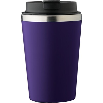 Kubek podróżny 350 ml z nadrukiem Twojego logo, materiał: pp, eva, stal nierdzewna, silikon, stal, kolor: fioletowy Kubek podróżny 350 ml z nadrukiem Twojego logo, materiał: pp, eva, stal nierdzewna, silikon, stal, kolor: fioletowy