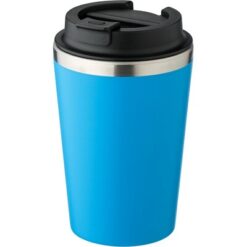 Kubek podróżny 350 ml z nadrukiem Twojego logo, materiał: pp, eva, stal nierdzewna, silikon, stal, kolor: błękitny