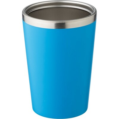 Kubek podróżny 350 ml z nadrukiem Twojego logo, materiał: pp, eva, stal nierdzewna, silikon, stal, kolor: błękitny Kubek podróżny 350 ml z nadrukiem Twojego logo, materiał: pp, eva, stal nierdzewna, silikon, stal, kolor: błękitny