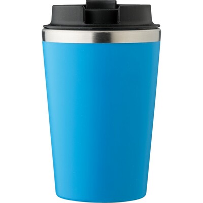 Kubek podróżny 350 ml z nadrukiem Twojego logo, materiał: pp, eva, stal nierdzewna, silikon, stal, kolor: błękitny Kubek podróżny 350 ml z nadrukiem Twojego logo, materiał: pp, eva, stal nierdzewna, silikon, stal, kolor: błękitny