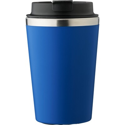 Kubek podróżny 350 ml z nadrukiem Twojego logo, materiał: pp, eva, stal nierdzewna, silikon, stal, kolor: ciemnoniebieski Kubek podróżny 350 ml z nadrukiem Twojego logo, materiał: pp, eva, stal nierdzewna, silikon, stal, kolor: ciemnoniebieski