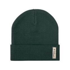Czapka zimowa z bawełny organicznej z nadrukiem Twojego logo, materiał: bawełna, kolor: zielony