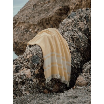 Ręcznik VINGA Tolo z nadrukiem Twojego logo, materiał: poliester, bawełna, kolor: żółty Ręcznik VINGA Tolo z nadrukiem Twojego logo, materiał: poliester, bawełna, kolor: żółty