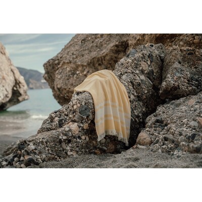 Ręcznik VINGA Tolo z nadrukiem Twojego logo, materiał: poliester, bawełna, kolor: żółty Ręcznik VINGA Tolo z nadrukiem Twojego logo, materiał: poliester, bawełna, kolor: żółty