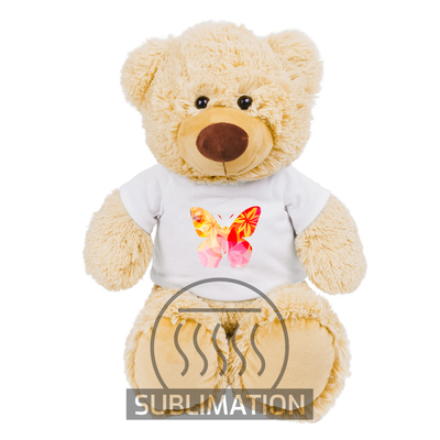 Pluszowy miś | Bernie Honey z nadrukiem Twojego logo, materiał: poliester, plusz, kolor: beżowy Pluszowy miś | Bernie Honey z nadrukiem Twojego logo, materiał: poliester, plusz, kolor: beżowy