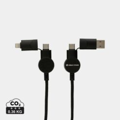Kabel do ładowania 6 w 1 45W Urban Vitamin Oakland z nadrukiem Twojego logo, materiał: tpe, kolor: czarny