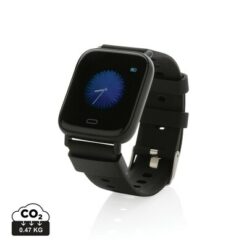 Monitor aktywności Fit Watch, TPE z recyklingu z nadrukiem Twojego logo, materiał: plastik, tpe, kolor: czarny