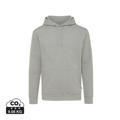 Bluza z kapturem z niebarwionej bawełny z recyklingu Iqoniq Torres z nadrukiem Twojego logo, materiał: bawełna, kolor: szary Bluza z kapturem z niebarwionej bawełny z recyklingu Iqoniq Torres z nadrukiem Twojego logo, materiał: bawełna, kolor: szary