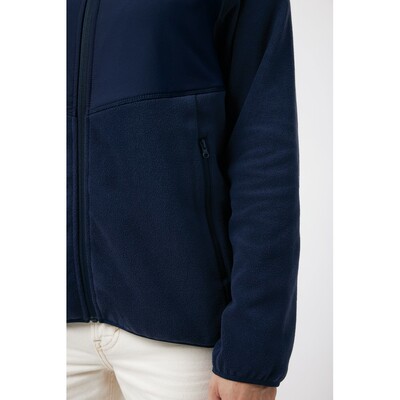 Kurtka z mikropolaru Iqoniq Talung, poliester z recyklingu z nadrukiem Twojego logo, materiał: poliester, kolor: niebieski Kurtka z mikropolaru Iqoniq Talung, poliester z recyklingu z nadrukiem Twojego logo, materiał: poliester, kolor: niebieski