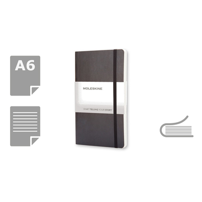 MOLESKINE Notatnik ok. A6 z nadrukiem Twojego logo, materiał: pu, papier, kolor: czarny MOLESKINE Notatnik ok. A6 z nadrukiem Twojego logo, materiał: pu, papier, kolor: czarny