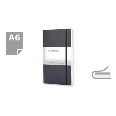 MOLESKINE Notatnik ok. A6 z nadrukiem Twojego logo, materiał: pu, papier, kolor: czarny MOLESKINE Notatnik ok. A6 z nadrukiem Twojego logo, materiał: pu, papier, kolor: czarny