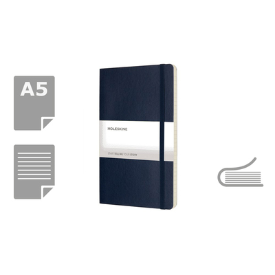 MOLESKINE Notatnik ok. A5 z nadrukiem Twojego logo, materiał: pu, papier, kolor: ciemnoniebieski MOLESKINE Notatnik ok. A5 z nadrukiem Twojego logo, materiał: pu, papier, kolor: ciemnoniebieski