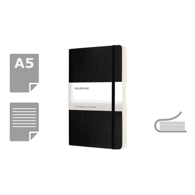 MOLESKINE Notatnik ok. A5 z nadrukiem Twojego logo, materiał: pu, papier, kolor: czarny MOLESKINE Notatnik ok. A5 z nadrukiem Twojego logo, materiał: pu, papier, kolor: czarny