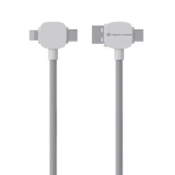 Kabel do ładowania i synchronizacji Urban Vitamin Stockton 65W z nadrukiem Twojego logo, materiał: rpet, tpe, kolor: biały