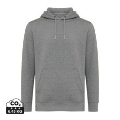 Lekka bluza z kapturem Iqoniq Rila, bawełna z recyklingu z nadrukiem Twojego logo, materiał: bawełna, kolor: szary