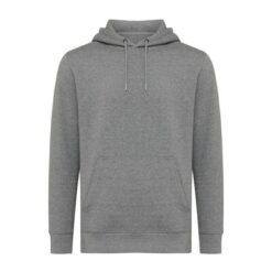 Lekka bluza z kapturem Iqoniq Rila, bawełna z recyklingu z nadrukiem Twojego logo, materiał: bawełna, kolor: szary