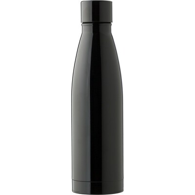Butelka termiczna 500 ml z nadrukiem Twojego logo, materiał: pp, stal nierdzewna, stal, kolor: czarny Butelka termiczna 500 ml z nadrukiem Twojego logo, materiał: pp, stal nierdzewna, stal, kolor: czarny