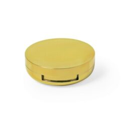 Pomadka ochronna, lusterko kieszonkowe z nadrukiem Twojego logo, materiał: plastik, gpps, kolor: złoty