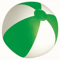Dmuchana piłka plażowa z nadrukiem Twojego logo, materiał: pvc, kolor: biało-zielony