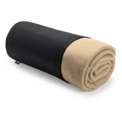 Koc RPET z nadrukiem Twojego logo, materiał: poliester, rpet, kolor: beżowy