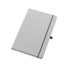 Notatnik A5, skórzana okładka z nadrukiem Twojego logo, materiał: skóra, papier, kolor: szary