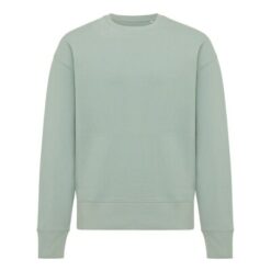 Luźna bluza z bawełny z recyklingu Iqoniq Kruger z nadrukiem Twojego logo, materiał: bawełna, kolor: zielony