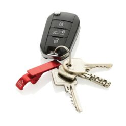 Otwieracz do butelek i puszek z nadrukiem Twojego logo, materiał: aluminium, kolor: czerwony