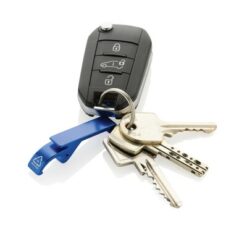 Otwieracz do butelek i puszek z nadrukiem Twojego logo, materiał: aluminium, kolor: niebieski