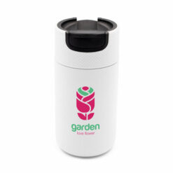 Kubek termiczny 400 ml Air Gifts | Raylee z nadrukiem Twojego logo, materiał: plastik, stal nierdzewna, stal, kolor: biały