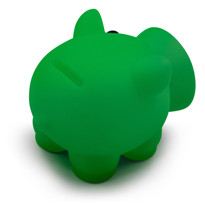 Skarbonka "świnka" | Kreighton z nadrukiem Twojego logo, materiał: pvc, kolor: zielony Skarbonka "świnka" | Kreighton z nadrukiem Twojego logo, materiał: pvc, kolor: zielony