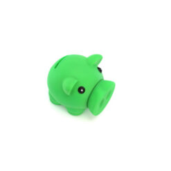 Skarbonka "świnka" z nadrukiem Twojego logo, materiał: pvc, kolor: zielony