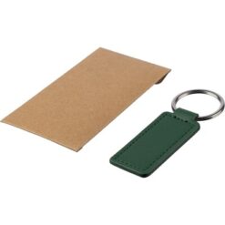 Brelok ze skóry z nadrukiem Twojego logo, materiał: metal, pu, kolor: zielony