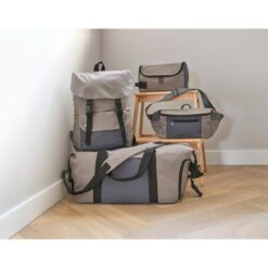 Saszetka zapinana w pasie z nadrukiem Twojego logo, materiał: metal, plastik, poliester, kolor: jasnobrązowy