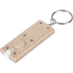 Brelok do kluczy z nadrukiem Twojego logo, materiał: metal, plastik, stal nierdzewna, stal, słoma pszeniczna, kolor: brązowy