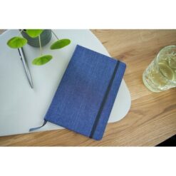 Notatnik ok. A5 z nadrukiem Twojego logo, materiał: papier, poliester, kolor: niebieski