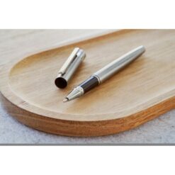 Zestaw piśmienniczy, długopis i pióro kulkowe z nadrukiem Twojego logo, materiał: metal, plastik, kolor: srebrny