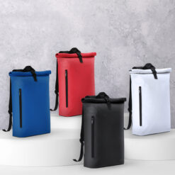 Zwijany plecak na laptopa 15" z nadrukiem Twojego logo, materiał: pu, kolor: biały