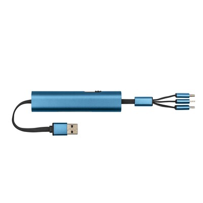 Kabel do ładowania i synchronizacji | Evelyn z nadrukiem Twojego logo, materiał: metal, plastik, kolor: granatowy Kabel do ładowania i synchronizacji | Evelyn z nadrukiem Twojego logo, materiał: metal, plastik, kolor: granatowy
