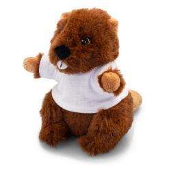Pluszowy bóbr | Gavin z nadrukiem Twojego logo, materiał: plusz, kolor: brązowy