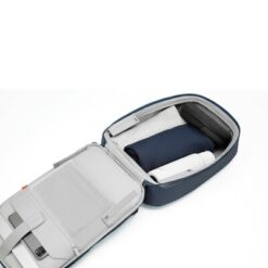 Bobby Edge plecak chroniący przed kieszonkowcami z nadrukiem Twojego logo, materiał: pu, rpet, kolor: niebieski